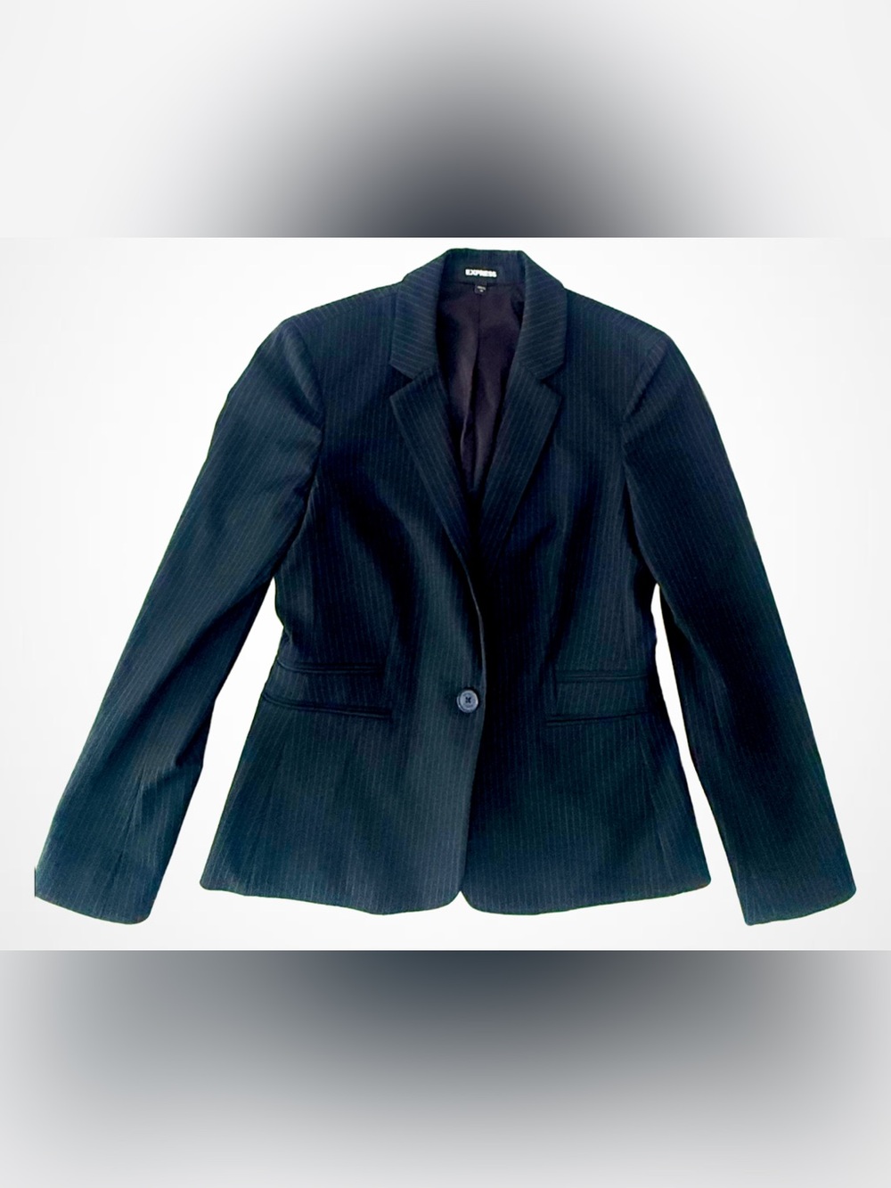 Express Black Pinstripe Tailored Blazer Size 10 Y2K